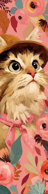 Cat bookmarks featuring a scarf wearing pink cat theme